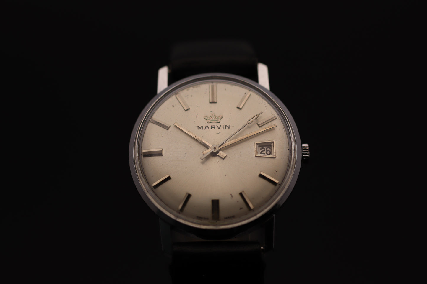 Marvin Handaufzug Cal. 520 – 35 mm – Datum – inkl. Originalbox & Echtheitszertifikat