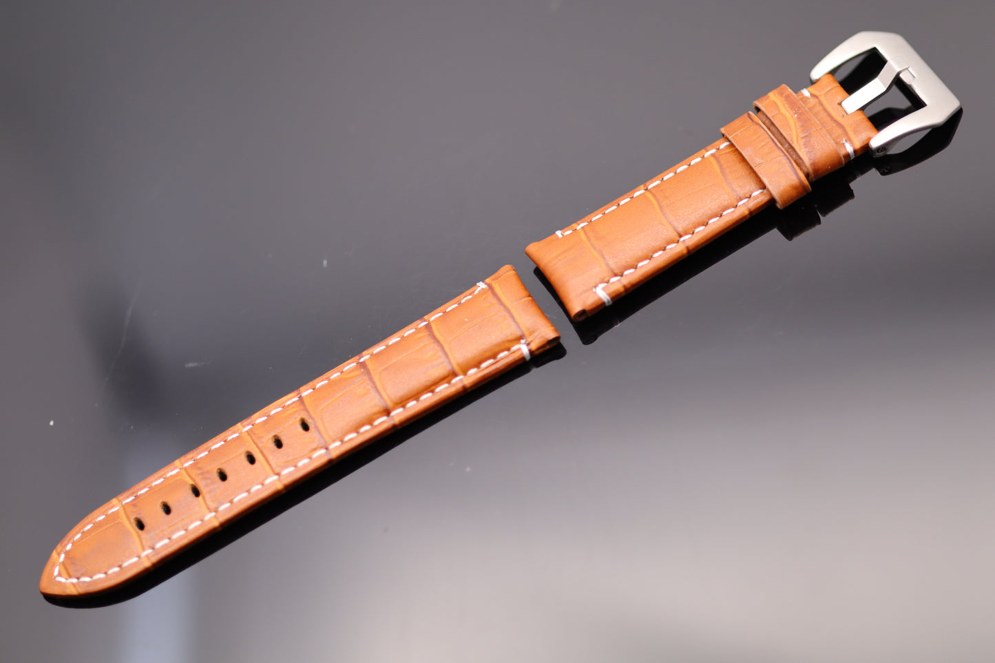 Uhrenarmband - Echtleder - Hellbraun/Cognac