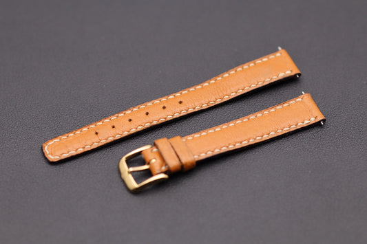 Uhrenarmband - Omega - Echtleder - hellbraun/cognac