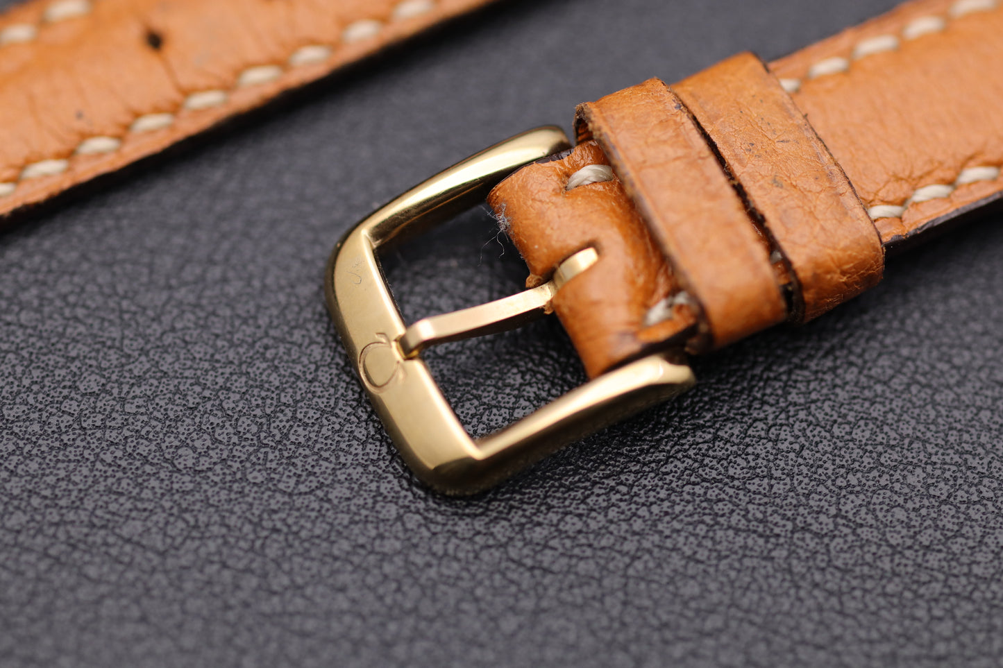 Uhrenarmband - Omega - Echtleder - hellbraun/cognac