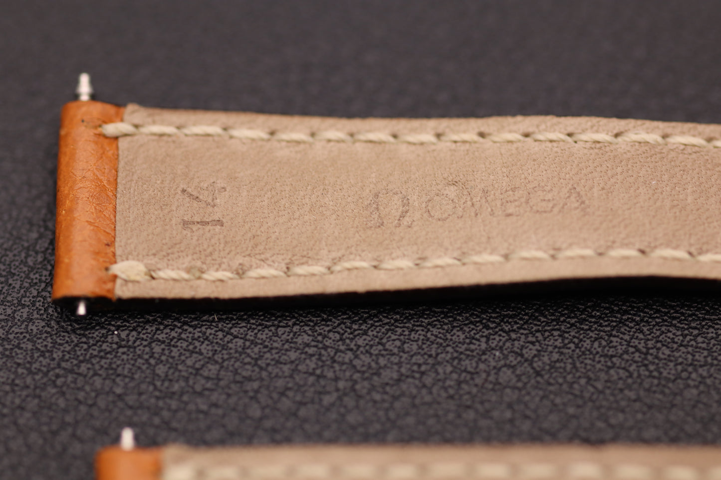 Uhrenarmband - Omega - Echtleder - hellbraun/cognac