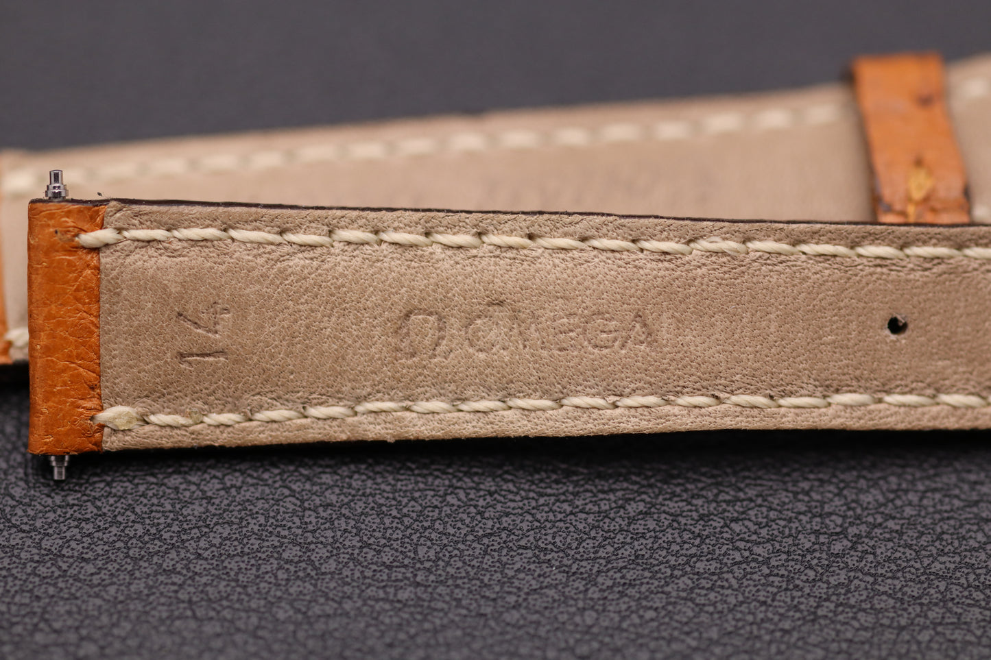 Uhrenarmband - Omega - Echtleder - hellbraun/cognac