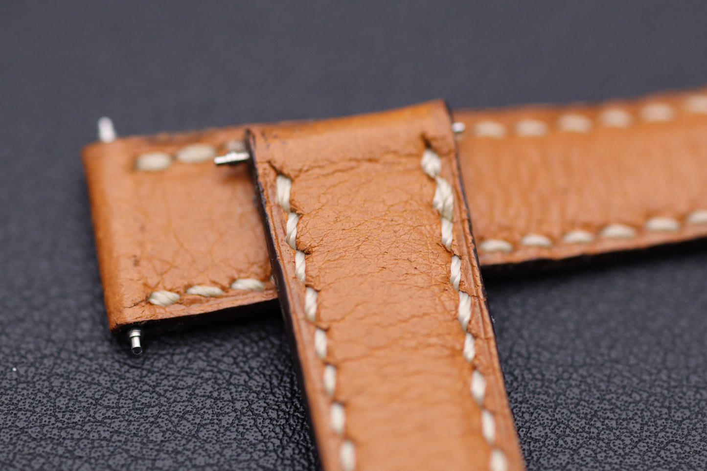 Uhrenarmband - Omega - Echtleder - hellbraun/cognac